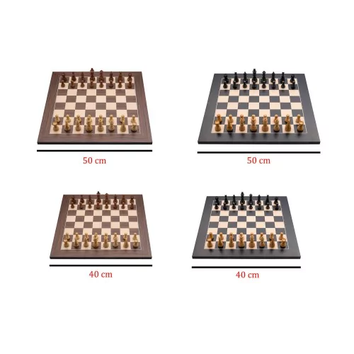 Jeu d'échecs de luxe marqueté en bois 50 cm marron / naturel Echecs/Dames Engelhart Longeur:50 cm Largeur:50 cm Styles:De luxe A