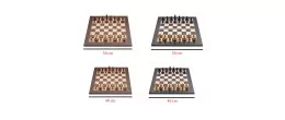 Jeu d'échecs de luxe marqueté en bois 50 cm marron / naturel Echecs/Dames Engelhart Longeur:50 cm Largeur:50 cm Styles:De luxe A