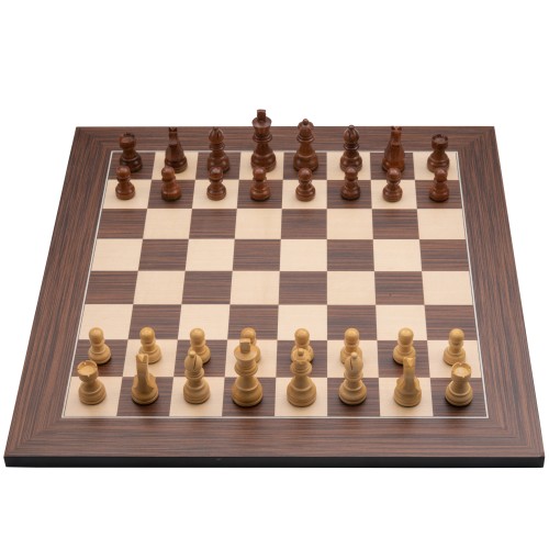 Jeu d'échecs de luxe marqueté en bois 50 cm marron / naturel Echecs/Dames Engelhart Longeur:50 cm Largeur:50 cm Styles:De luxe A