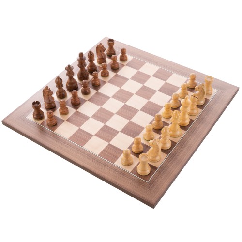 Jeu d'échecs de luxe marqueté en bois 50 cm marron / naturel Echecs/Dames Engelhart Longeur:50 cm Largeur:50 cm Styles:De luxe A