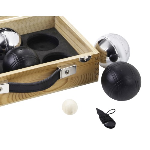 Jeu de boules triplettes de luxe dans un coffret en bois Pétanque Engelhart