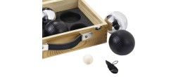 Jeu de boules triplettes de luxe dans un coffret en bois Pétanque Engelhart