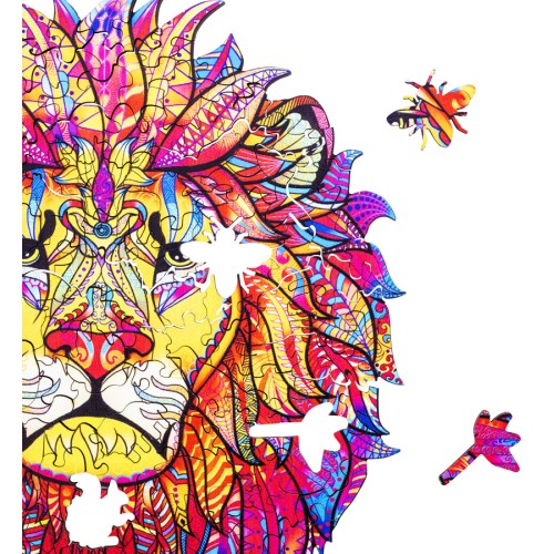 Puzzle Bois Pop Art Lion A4 - 161 Pièces