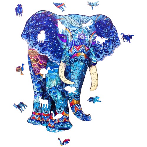 Puzzle Pop Art Éléphant A4, 178 pièces en bois