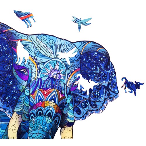 Puzzle Pop Art Éléphant A4, 178 pièces en bois