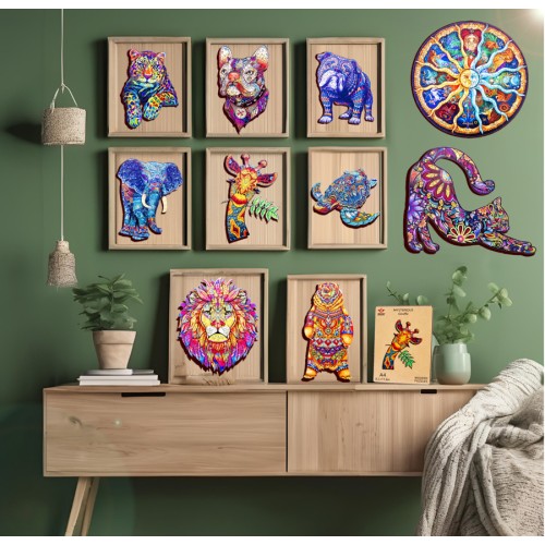 Puzzle Pop Art Éléphant A4, 178 pièces en bois