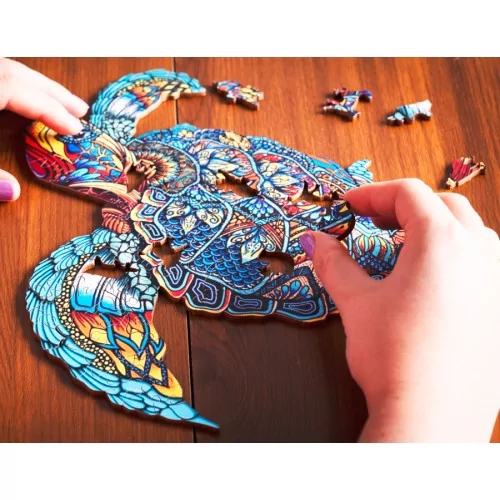 Puzzle en Bois Pop Art – Tortue A4 – 128 Pièces