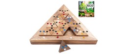 Jeu de logique en bois durable, avec 16 pièces triangulaires colorées