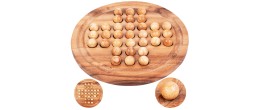 Jeu de solitaire classique en bois naturel, conçu pour les amateurs de casse-têtes