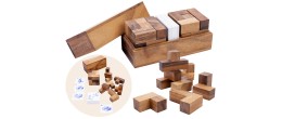 Puzzle 3D Double Soma Cube en bois d'acacia, pour un défi intellectuel