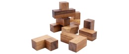 Puzzle Double Soma Cube en bois d'acacia, pour améliorer la pensée spatiale