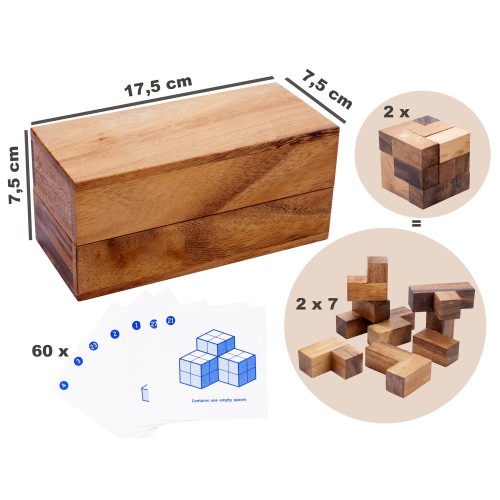 Double Soma Cube, casse-tête en bois écologique pour améliorer la perception spatiale