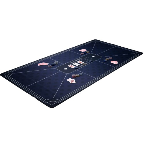 Tapis de poker bleu 180 x 90 cm, facile à nettoyer après chaque utilisation