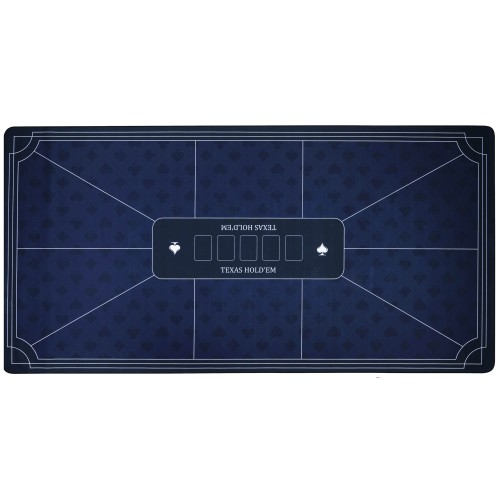 Tapis de poker bleu avec surface en polyester doux et résistant