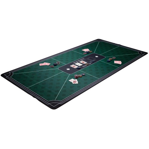 Tapis de poker vert XXL, idéal pour des compétitions de poker à domicile