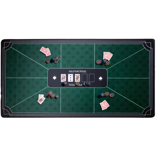 Tapis de poker vert XXL, parfait pour des parties de poker entre amis