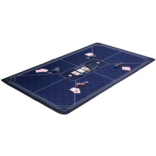 Tapis de poker bleu antidérapant, idéal pour des jeux professionnels