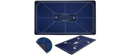 Tapis de poker bleu 140 x 80 cm, grande surface de jeu