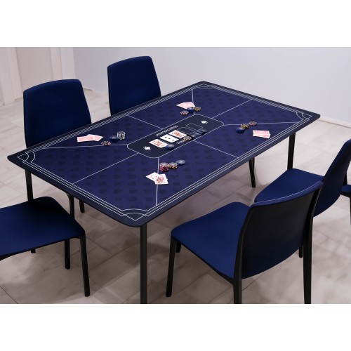 Tapis de poker bleu avec surface en polyester pour un confort de jeu supérieur