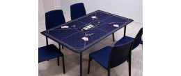 Tapis de poker bleu avec surface en polyester pour un confort de jeu supérieur