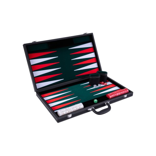 Backgammon de Luxe 21 pouces, jeu haut de gamme avec valise en simili cuir