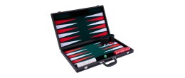 Backgammon de Luxe 21 pouces, jeu haut de gamme avec valise en simili cuir