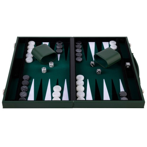 Backgammon de Luxe 18 pouces avec valise en simili cuir de haute qualité