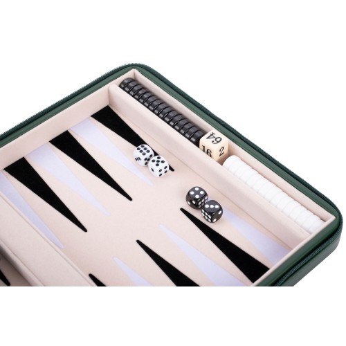 Jeu de backgammon de voyage 9 pouces avec fermeture éclair pratique