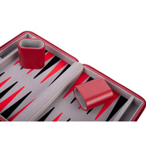 Jeu de backgammon pliable avec fermeture éclair pour un rangement facile