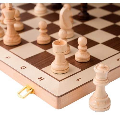 Plateau d'échecs pliable en bois de bouleau, pratique pour le rangement