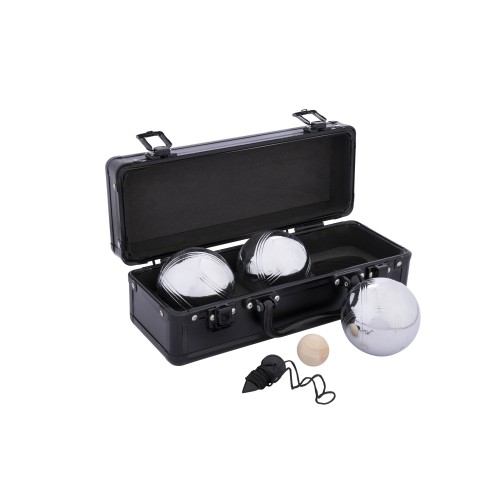 Malette compacte en aluminium noir pour transporter vos boules de pétanque