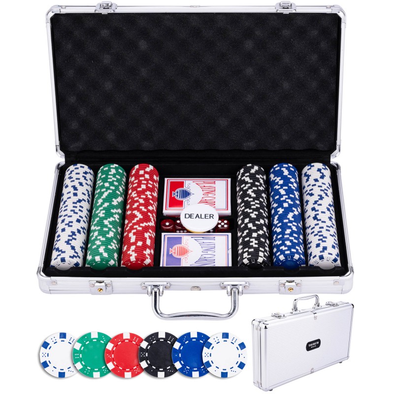 Set de poker Engelhart avec mallette argentée élégante et pratique