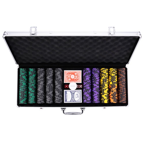 Set complet de poker avec mallette argentée pour un rangement optimal