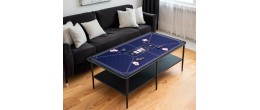 Créez une ambiance de casino chez vous avec ce tapis de poker bleu moderne