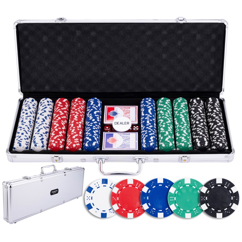 Set de poker Engelhart dans malette argentée élégante et pratique.