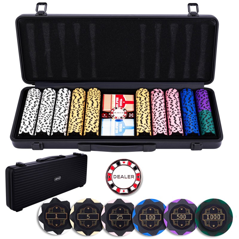 Set de poker avec mallette en métal pour des soirées élégantes.