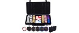 Set de poker Engelhart avec mallette noire en métal pour une protection élégante.