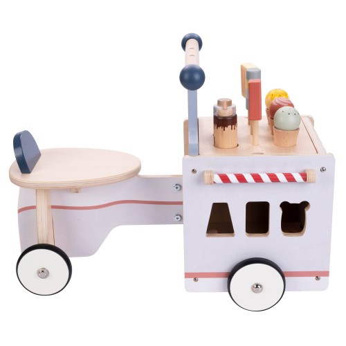 Chariot à pousser en bois avec accessoires éducatifs pour stimuler l’imagination des enfants