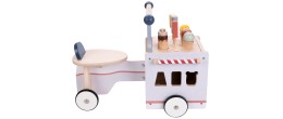 Chariot à pousser en bois avec accessoires éducatifs pour stimuler l’imagination des enfants