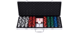 Poker set avec mallette argentée et jetons de qualité