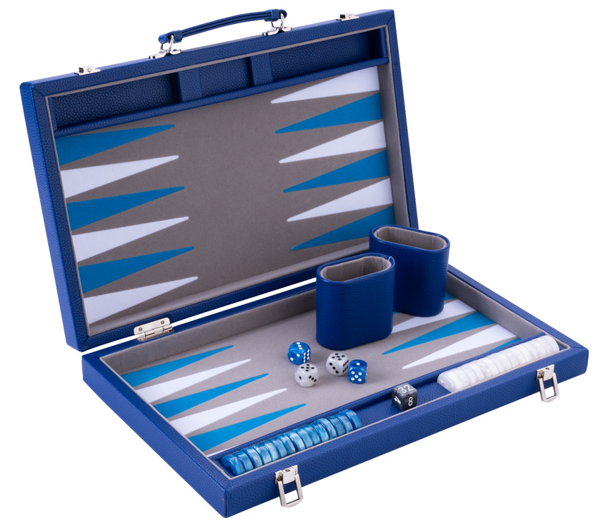 backgammon de luxe bleu
